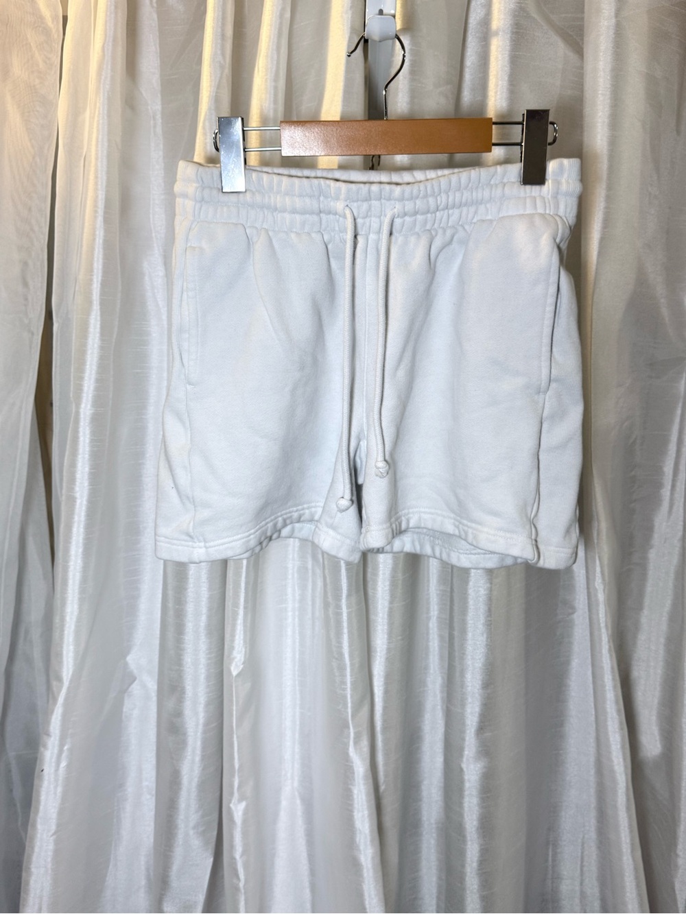 TNA White Drawstring Athletic Shorts